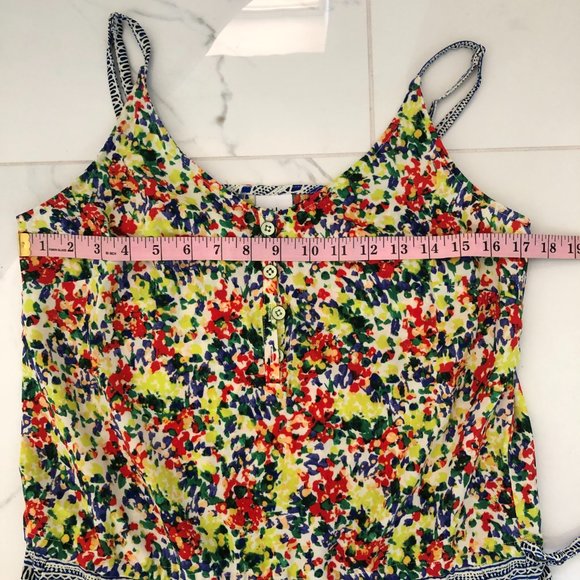Cabi fiesta floral Cruise yacht romper size S Pockets colorful vacation casual - Picture 6 of 11